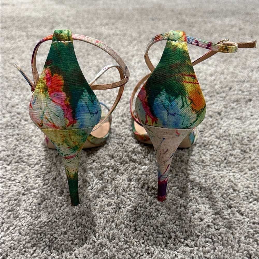 Steve Madden Multicolor Floral Strappy Heels - Picture 3 of 5